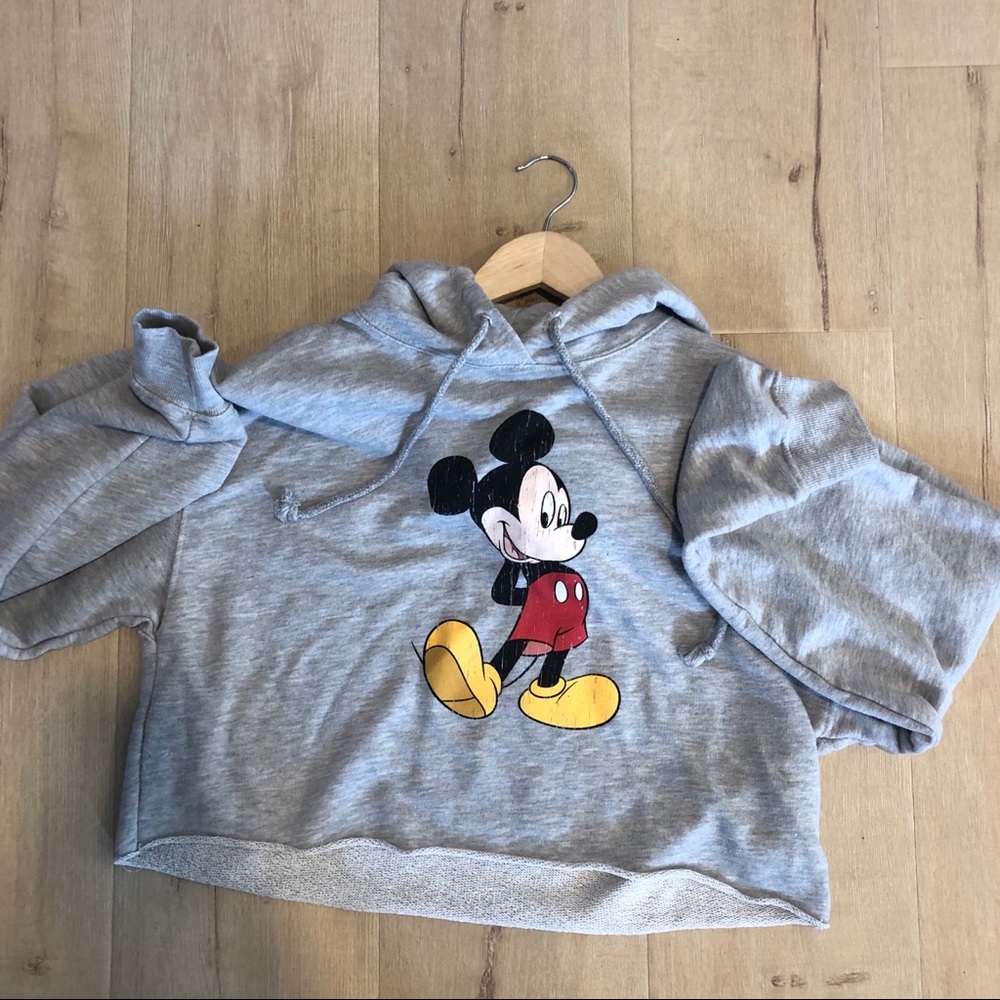 Bershka Disney cut- off hoodie sweatshirt